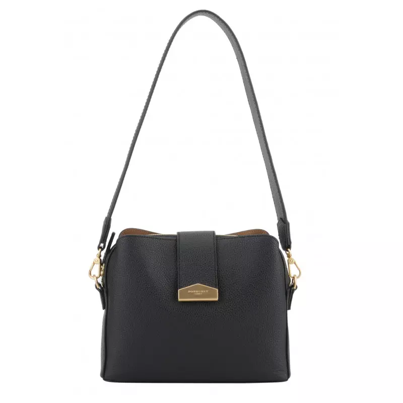 Cowhide Shoulder Bag – Navy - Image 2