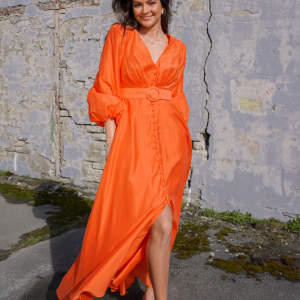 Queen Long Dress – Orange