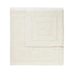 Monogram wool cashmere scarf | Macadamia