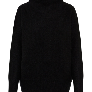 Funnel Neck Cashmere | Black