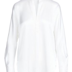 Band Collar Blouse | White